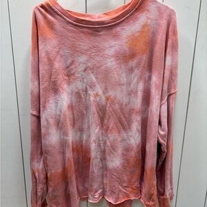 GreenTea Pink and Orange Tie-Dye jogger set